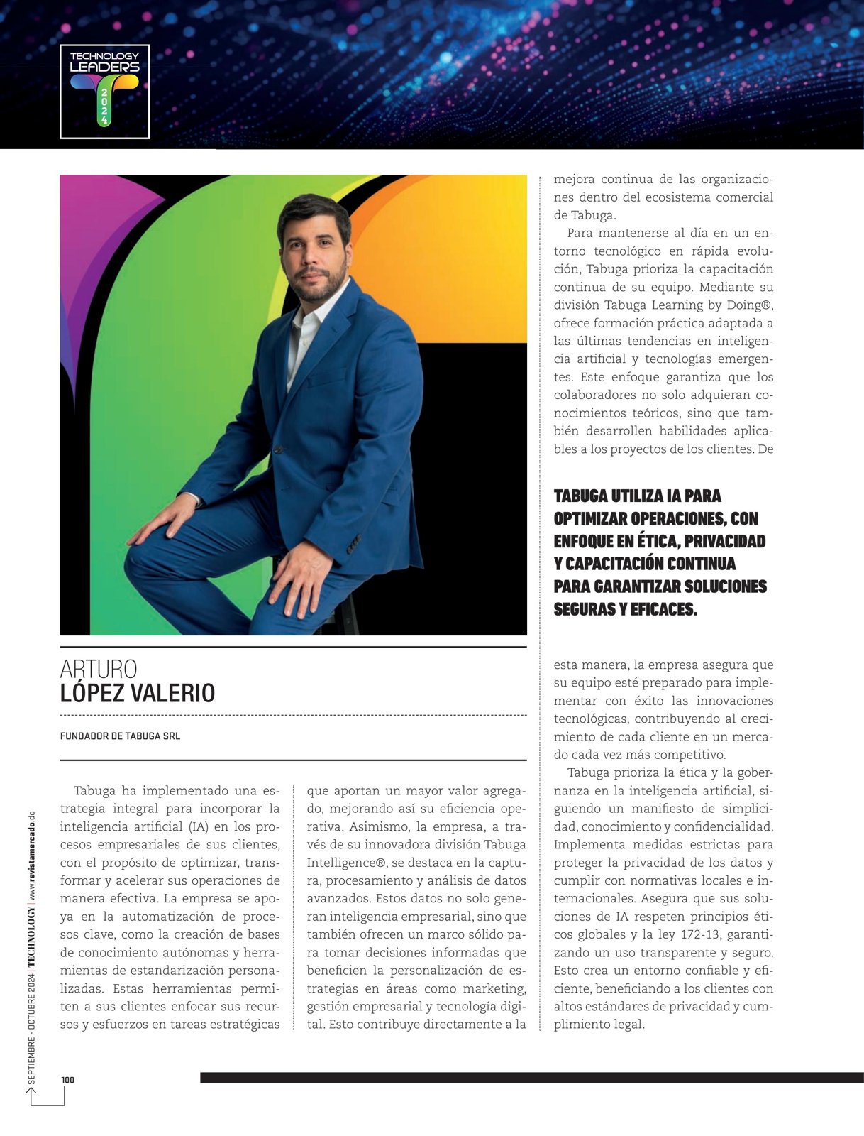 2024 Technology Leaders: Tabuga y la inteligencia artificial con ética y capacitación continua