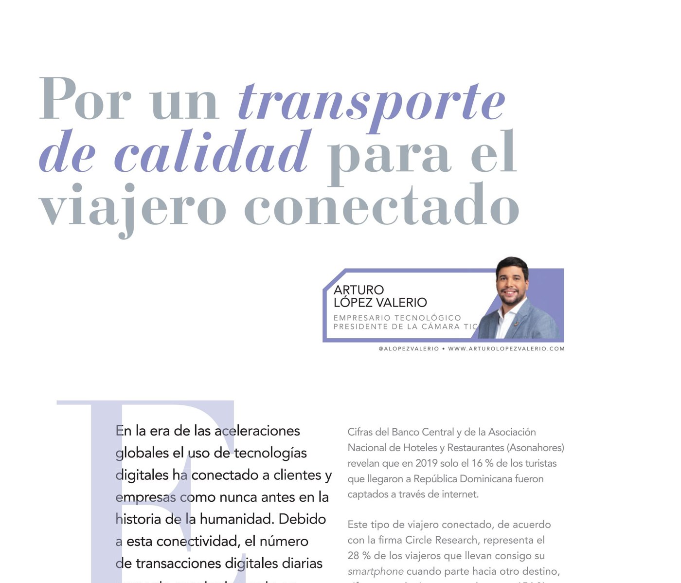 Por un transporte de calidad para el viajero conectado
