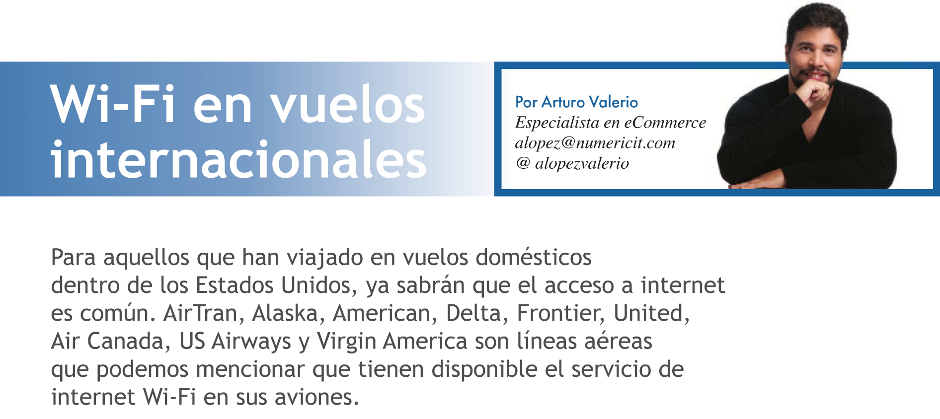 Wi-Fi en vuelos internacionales